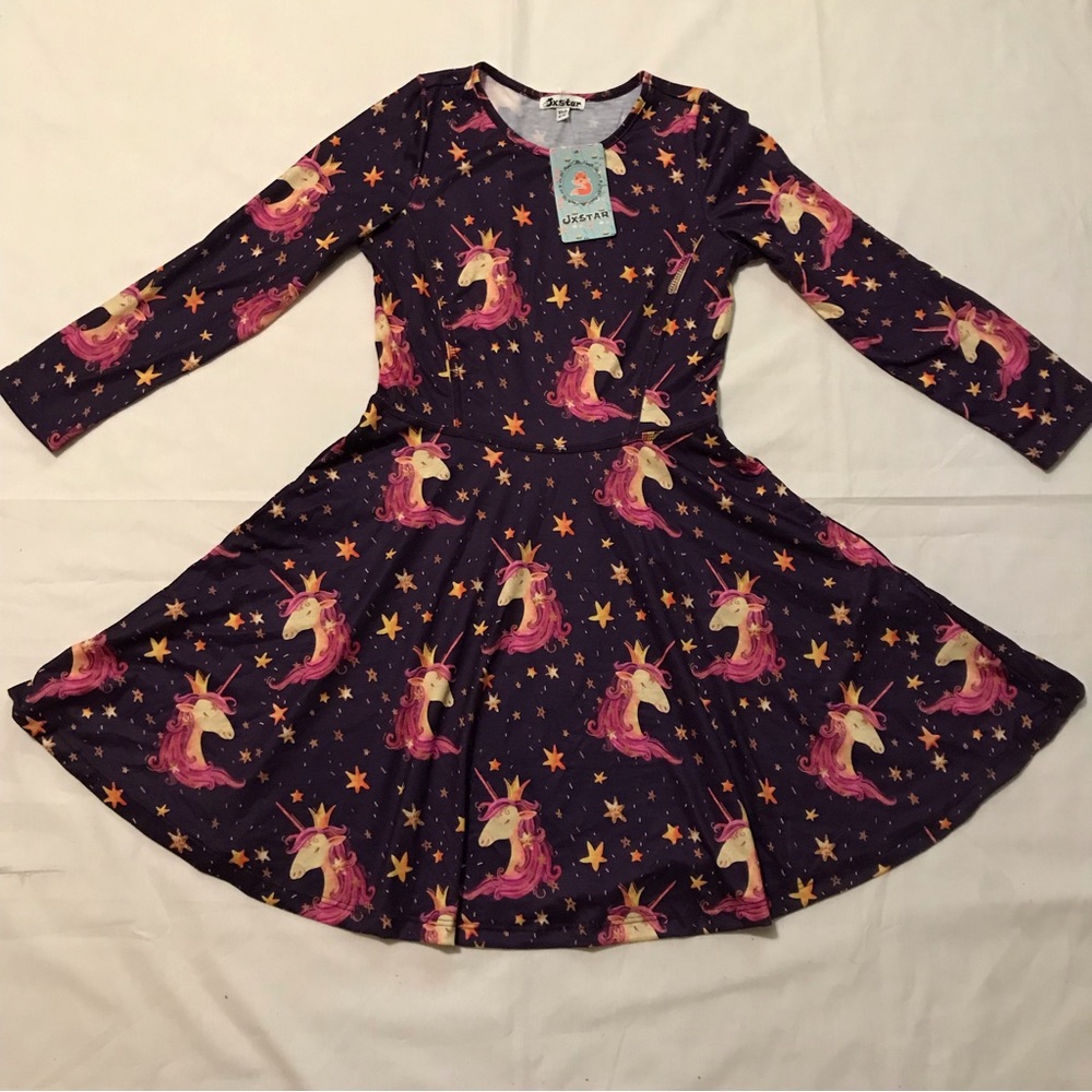 Jxstar unicorn dress sz youth 10-11